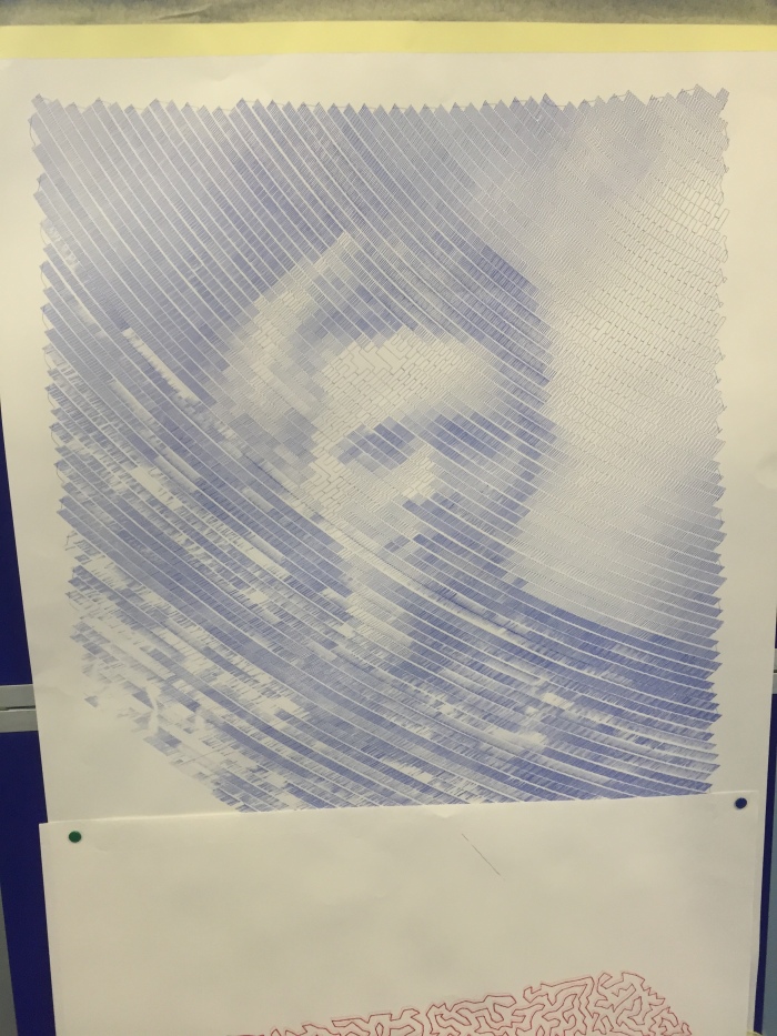 Madame Curie.  The picture looks a bit tatty towards the bottom left: The paper was not sitting flat, and the Pen got clogged with paper fibres.  